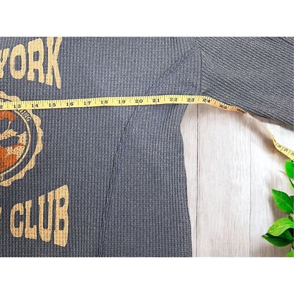 Daily Practice Anthropologie New York Garden Club Blue Waffle V Back L - Picture 9 of 10